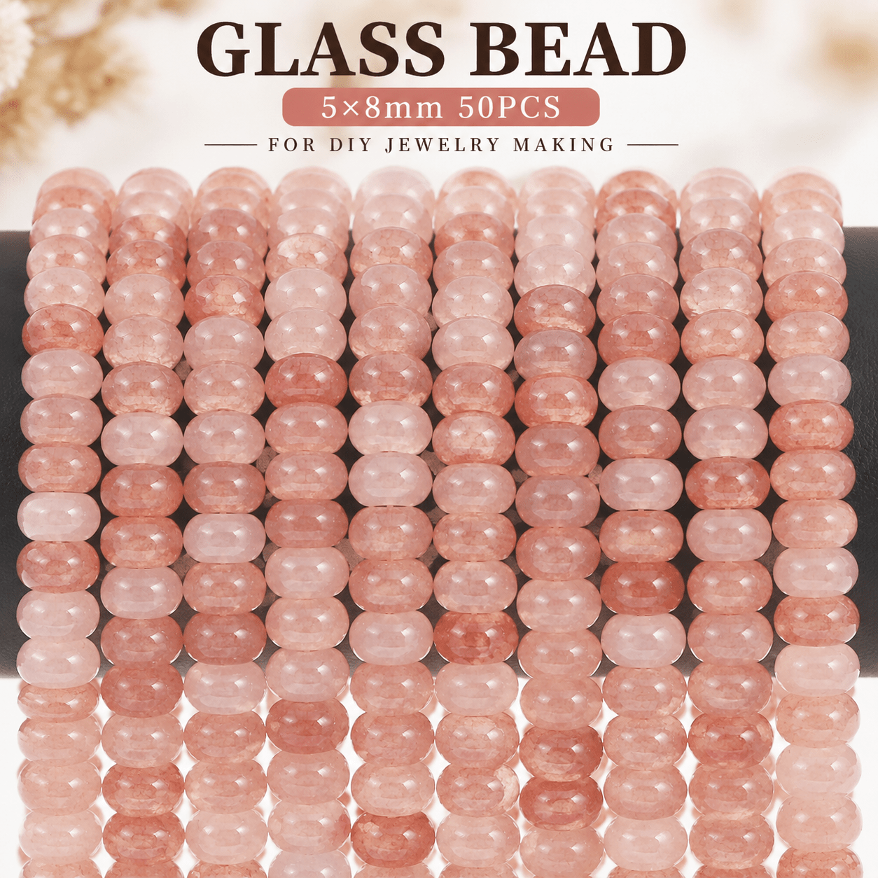 Deep Orange-Red Water-Dyed Abacus Glass Beads for Jewelry Making